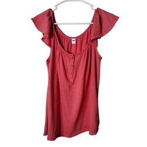 Old Navy Top Womens Petite Small Scoop Neck Butterfly Sleeves Peach